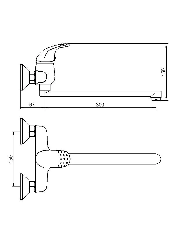 Single Lever Wholesale Price Brass Chrome Wall Mount Sink Faucet