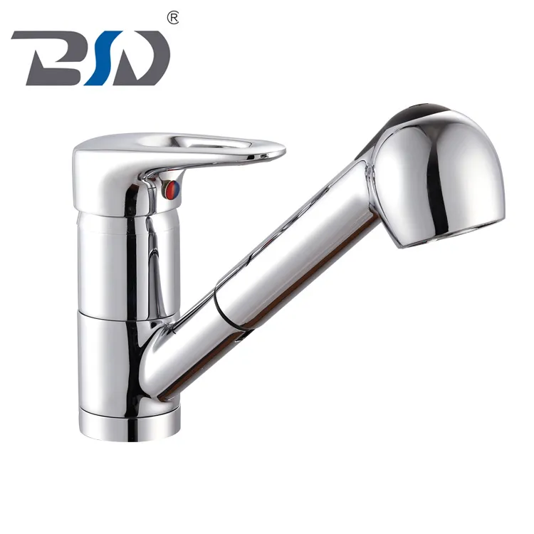 Solid Brass Single Lever Pull out Sprayer Faucet