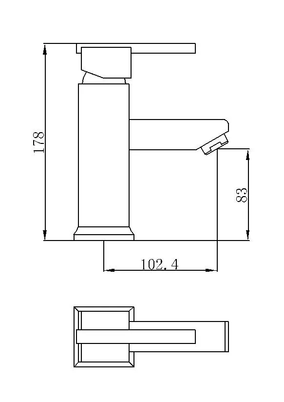 Solid Brass Square Wash Basin Mixer