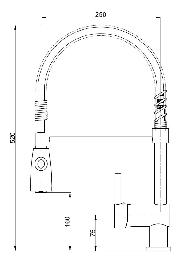 Spring Deck Mounted Poutll Down Sprayer Kitchen Faucet