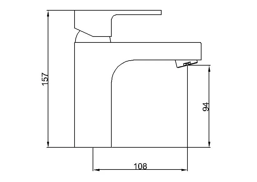 Square Brass Single Lever Basin Faucet Water Tap