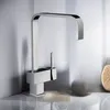 Square Kitchen Faucet Single Handle Single Hole Chrome Sink Mixer