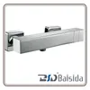 Square Shape Chrome Plated Brass Exposed Thermostatic Shower Mixer Faucet