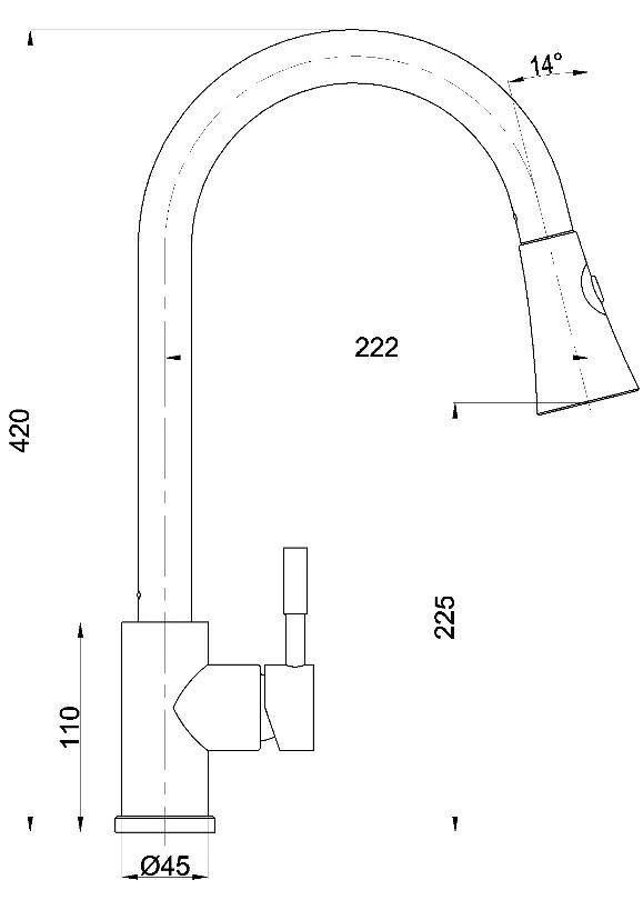 Stainless Steel Lead Free Pull Down Kitchen Faucet
