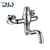Swiveling Brass Spout Single Handle Wall Bath Faucet