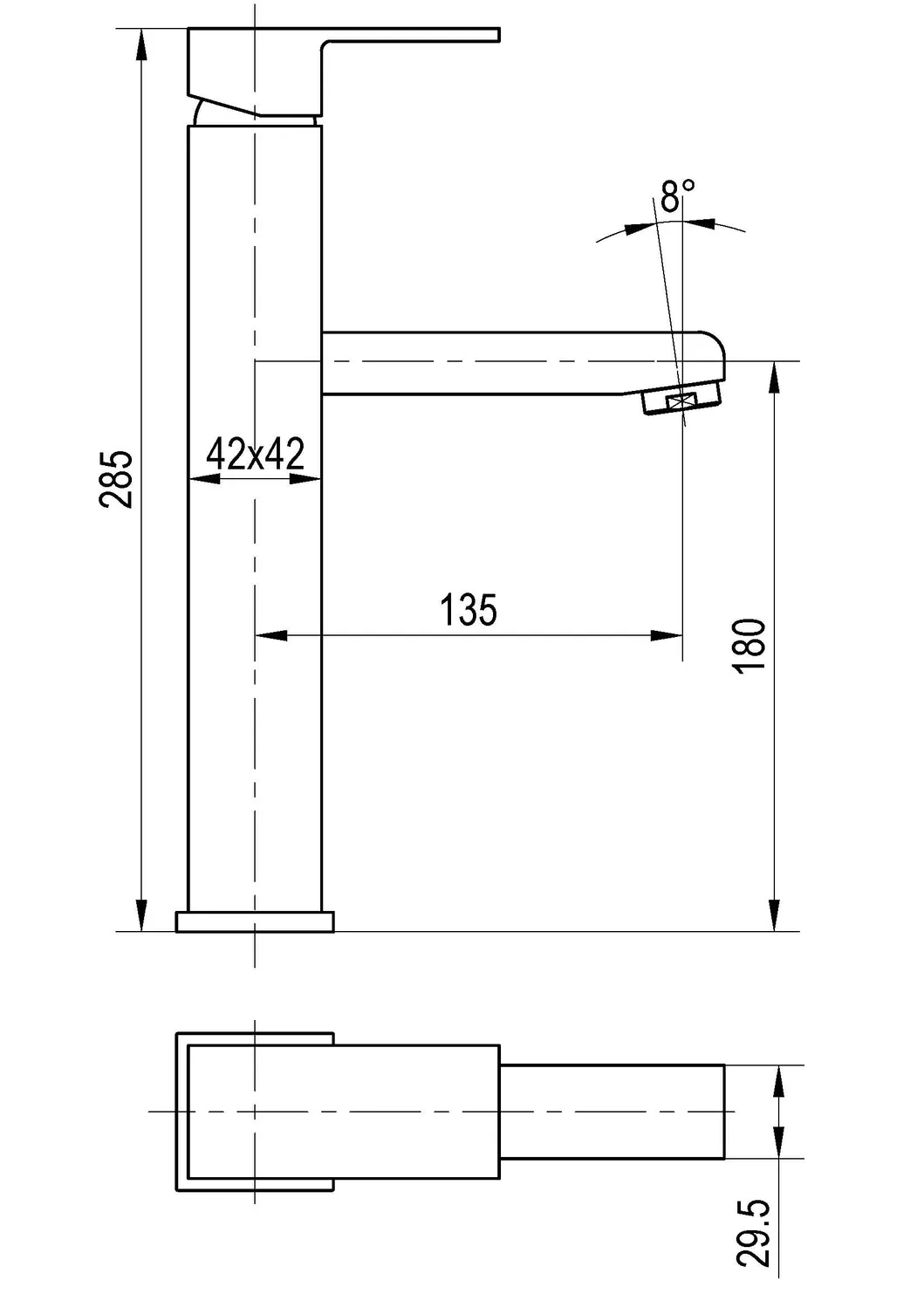 Tall Extension Single Handle Countertop Basin Faucet