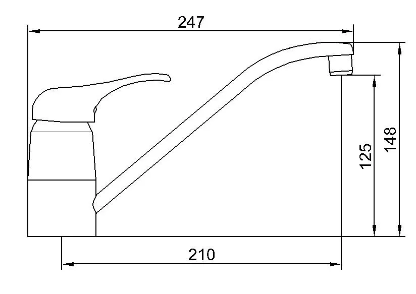 Traditional Long Bathroom Basin Kitchen Sink Flick Mixer Tap Faucet