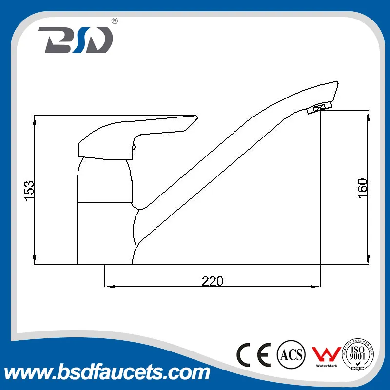 Turnable Spout Single Lever Brass Sink Mixer