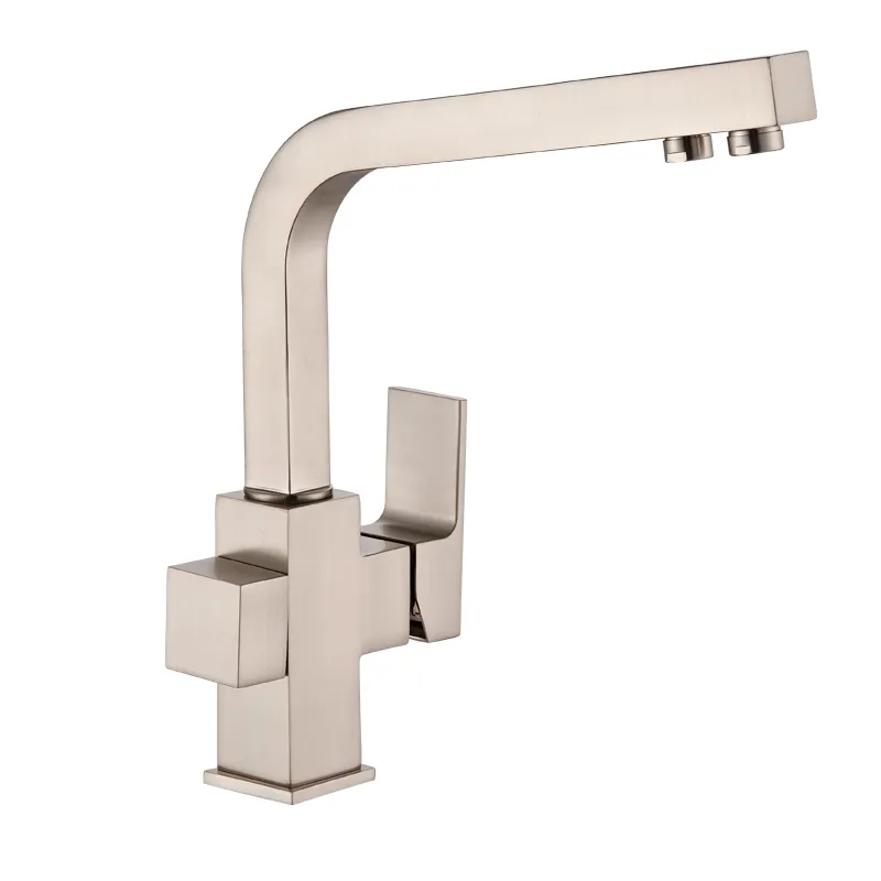 Two Aerators Chrome Plated Two Flow Water Filter Kitchen Faucet