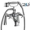 Two Brass Handles Luxury Bathroom Bath Shower Faucet with Handshower