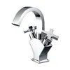 Two Cross Handle Deck Mounted Basin Water Tap