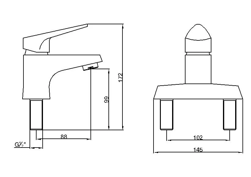 Two Holes Deck Mounted Basin Tap