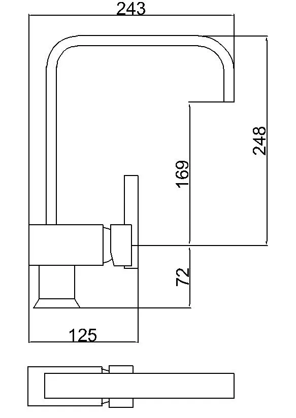 U Spout Long Neck Brass Mono Sink Mixer