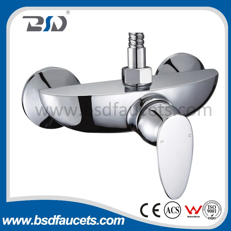 Wall Mounted Bathtub Brass Chrome Top Outlet Shower Faucet Mixer