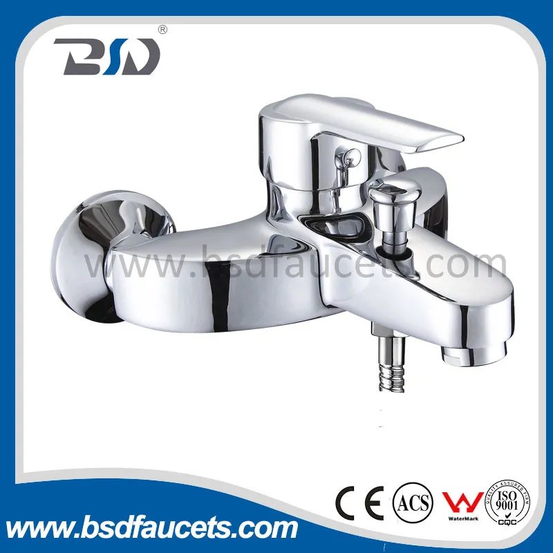 Wall Mounted Chrome Single Handle Bath Mixer Brass