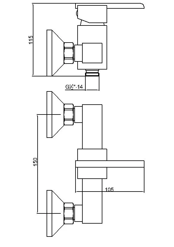 Wall Mounted Classic Single Lever Shower Faucet